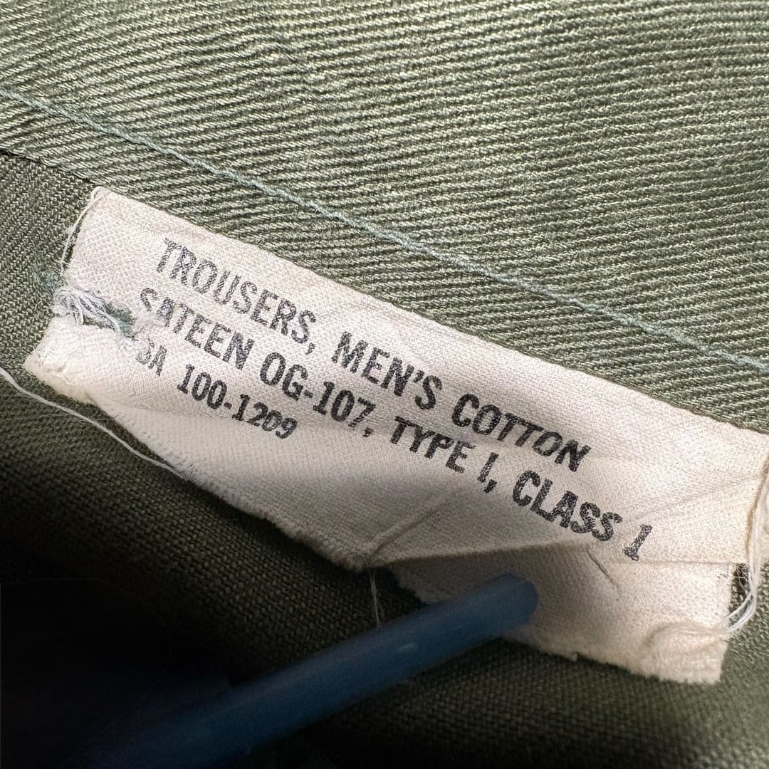 Vtg 60s Og 107 Sateen Pants Type 1 Fatigues Trousers 36/30 Vietnam Us Army — image 4 of 8